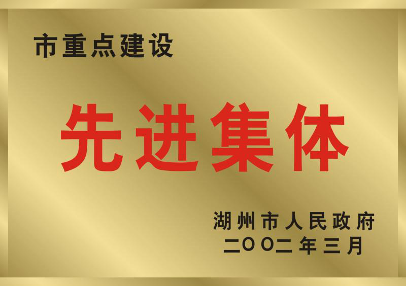 2001年度湖州市重点建设先进集体